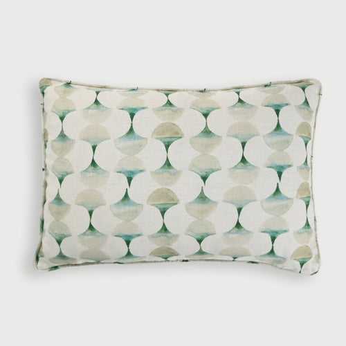 Cove Teal Oblong Linen Cushion Cover