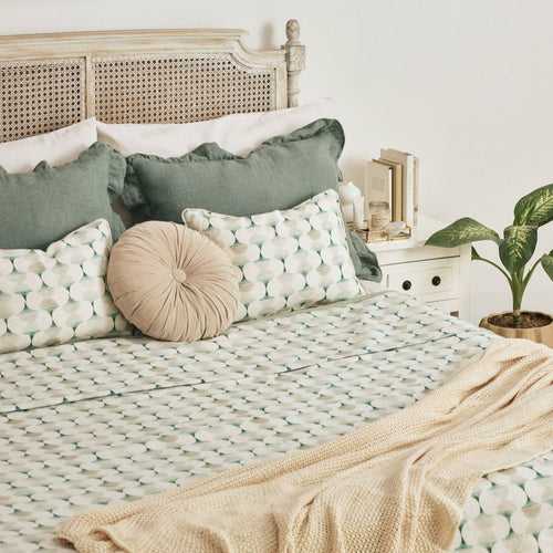 Cove Teal Linen  Bedspread