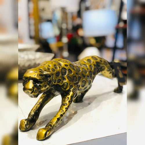 Metal Jaguar Figure  | Golden