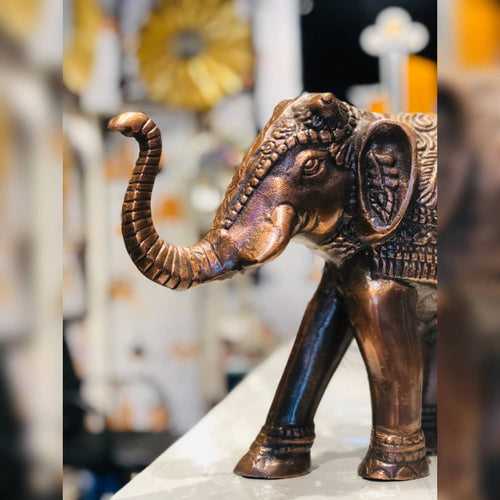 Gold Elephant Figure | Metal