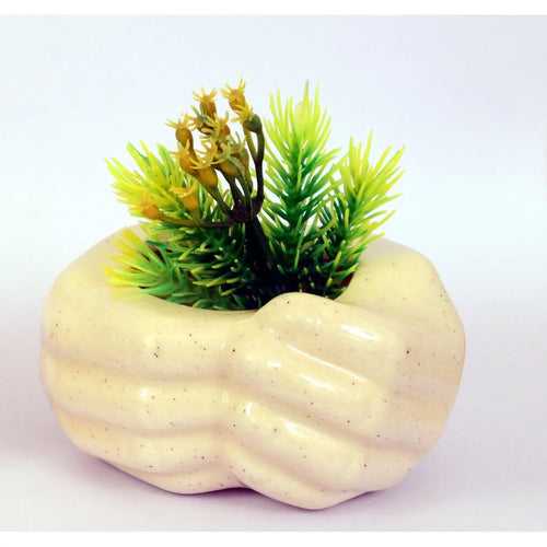 Ceramic Plant Holder | Plant Pots | Planter | Colour- white ceramic | Set of 2