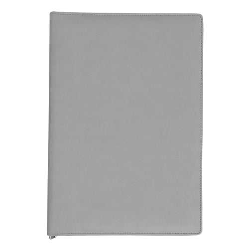 Zip-Up A4 Document Folder (Grey -  Smooth Leather)