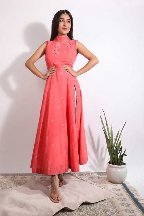 Back plunging cotton anarkali