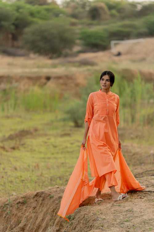 Blush Peach Kurta Set with Dupatta