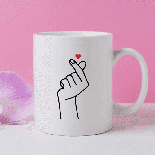 Korean heart mug