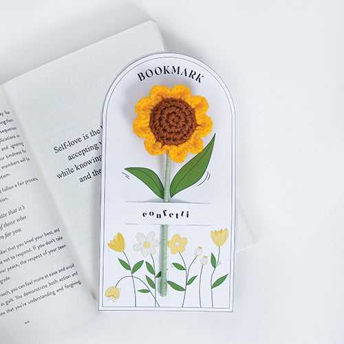 Crochet Sun Flower Bookmark