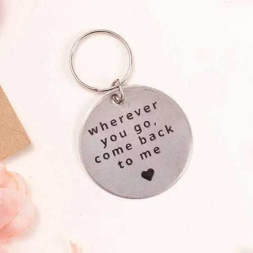 "Wherever you go come back to me" Key Chain