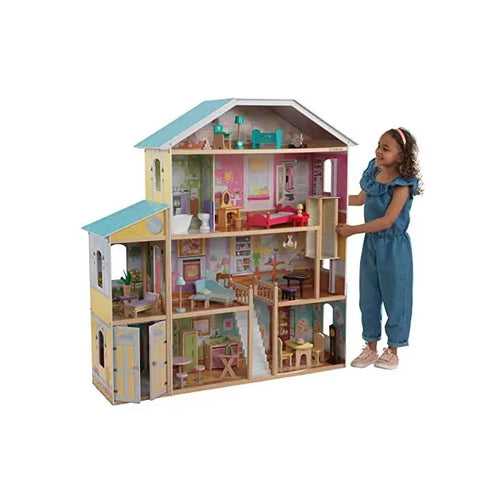 Wooden Dollhouse Playset 28 pcs Furniture