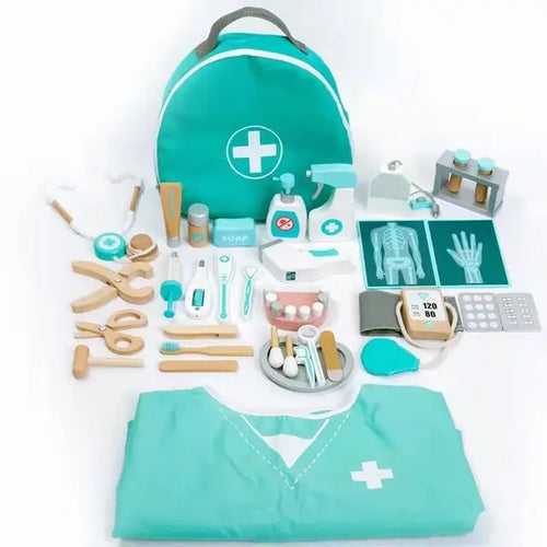 Luxury 36 Pieces Wooden Doctor Set with Costume