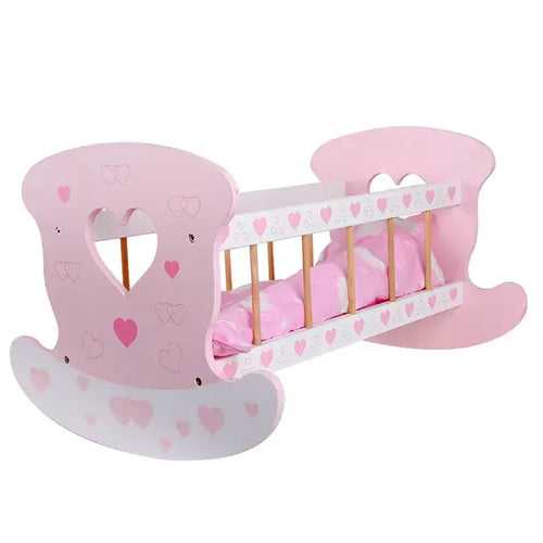 Wooden Doll Play Cradle Cot