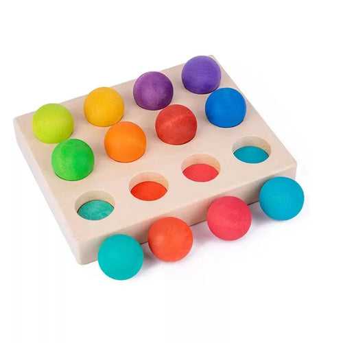 Wooden Rainbow Color Balls   Classification & Congnition Board
