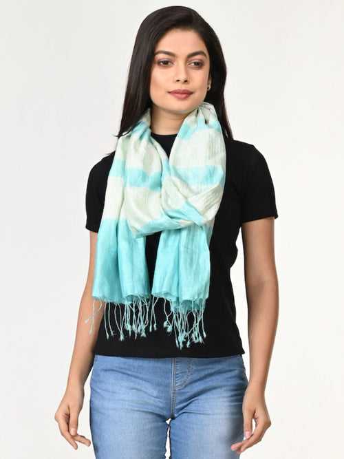 Aquamarine Shibori Silk Stole