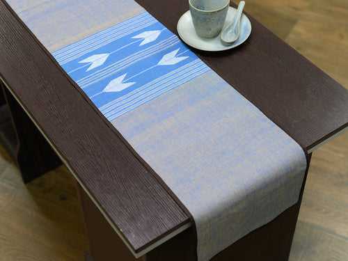 Yellow Brown Jamdani Cotton  Table Runner