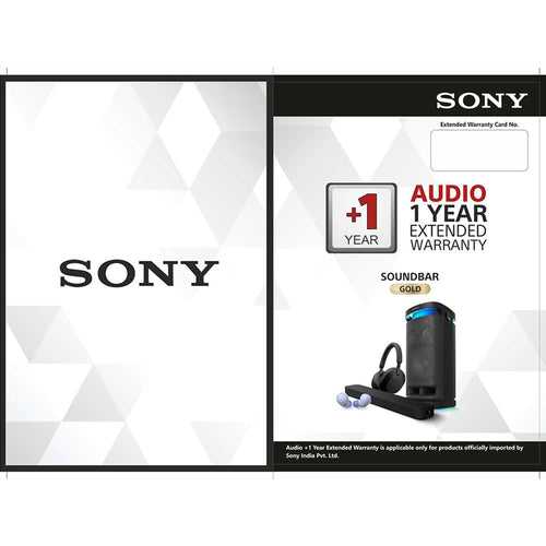 SONY AUDIO +1 Year Extended Warranty-Soundbar Gold