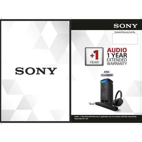 SONY AUDIO +1 Year Extended Warranty-ANC Platinum