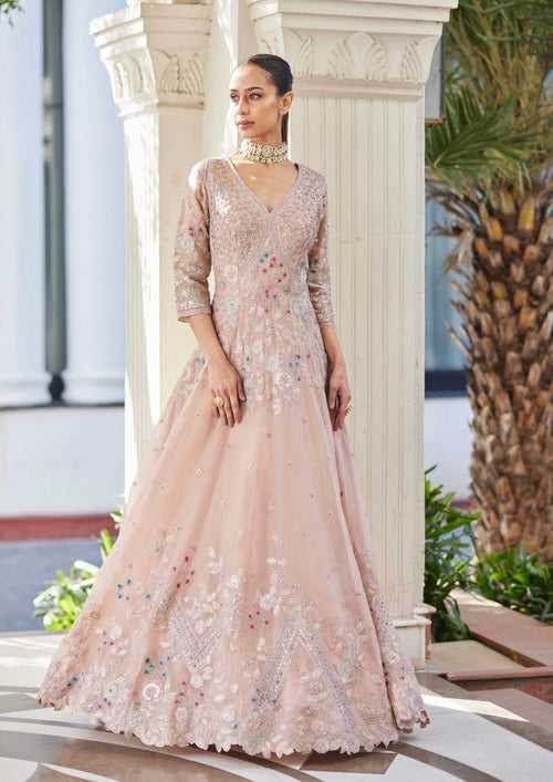 Dusty Rose Embroidered Gown