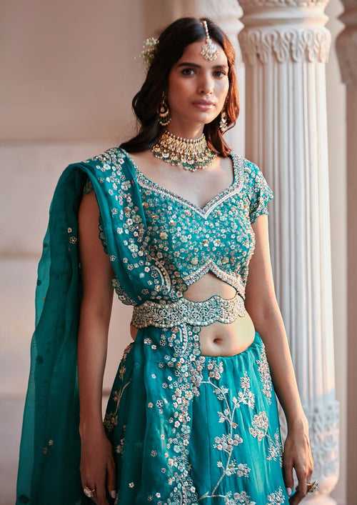 Firoza Embroidered Lehenga Set with Belt