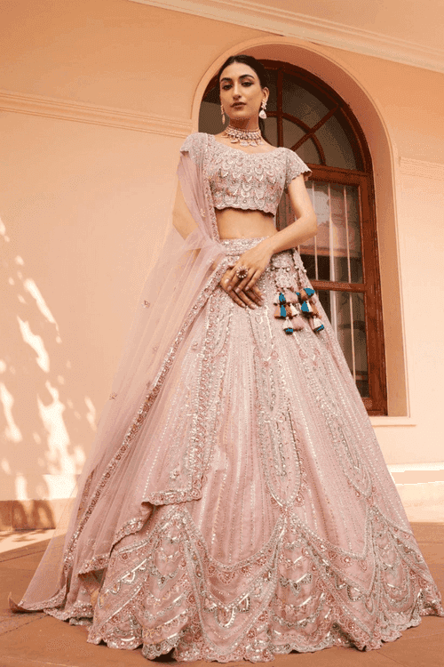 Soft Berry Embroidered Lehenga Set