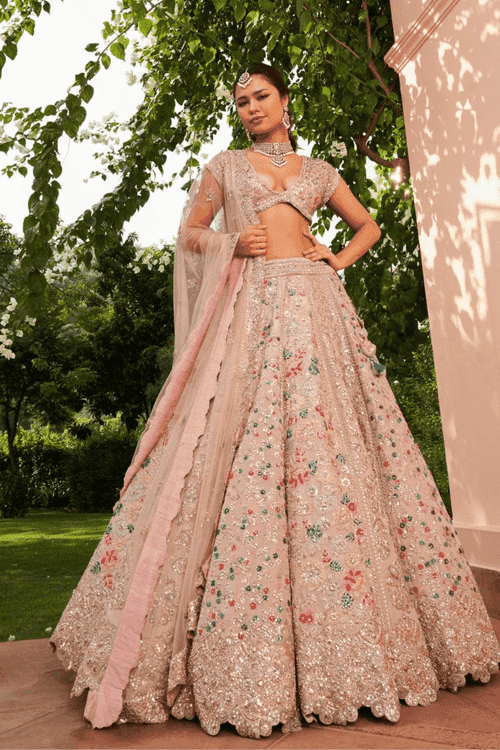 Dusty Lavender Embroidered Lehenga Set