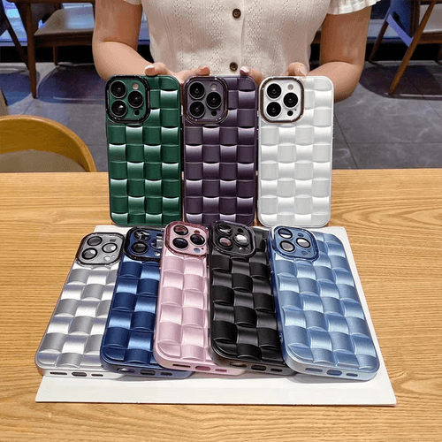 3D Checks Pattern Grid Case for iPhone 12 Series