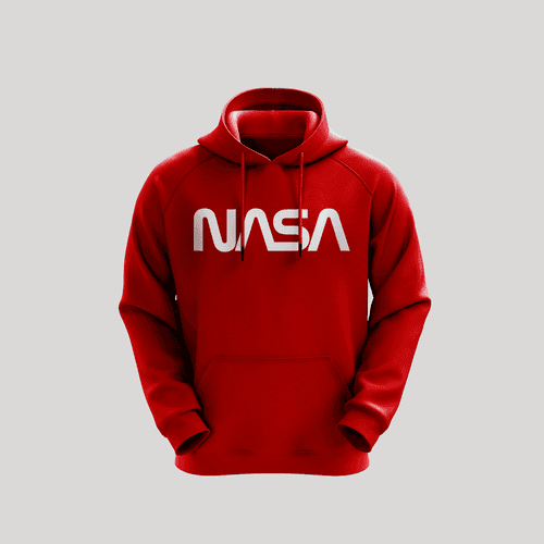 NASA Worm Logo Crimson Red All Season Hoodie