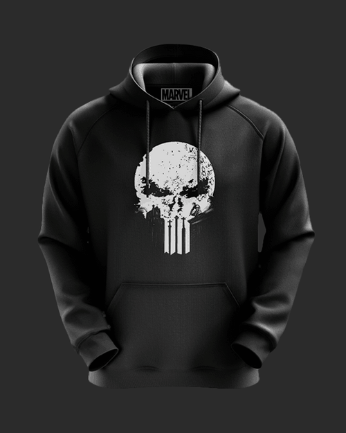 Sale- Official Punisher Skull Logo Glow In Dark All Season Hoodie