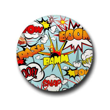 Comic  Bubble Button Badge + Fridge Magnet