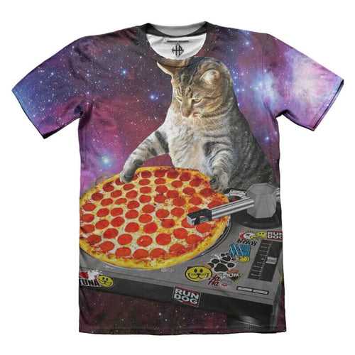 Pizza Cat all over print T-shirt