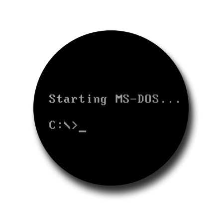 MS DOS Button Badge + Fridge Magnet