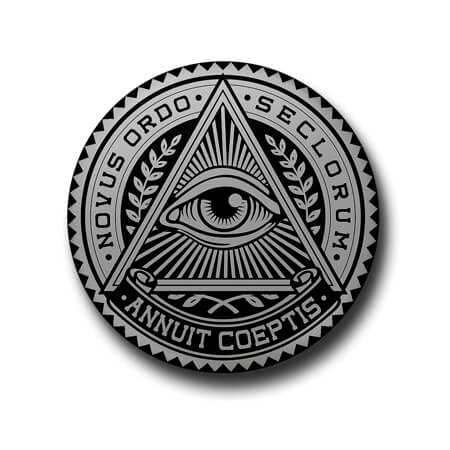 Illuminati Button Badge + Fridge Magnet