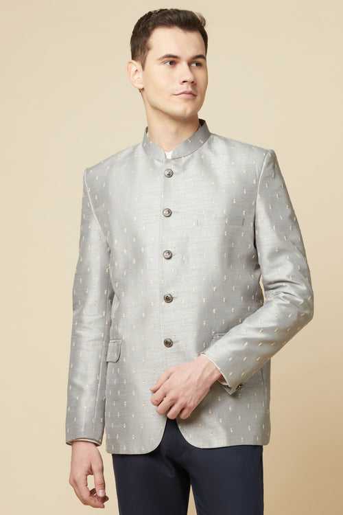 Grey Embroidered Jodhpuri Jacket