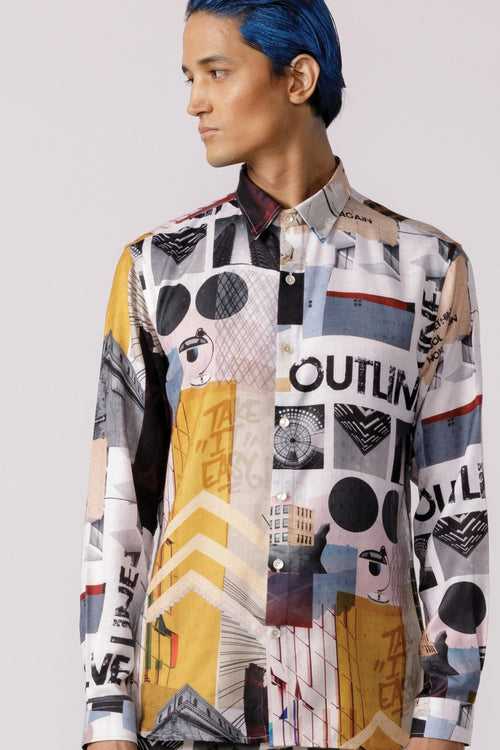 Bauhaus mosaic printed shirt