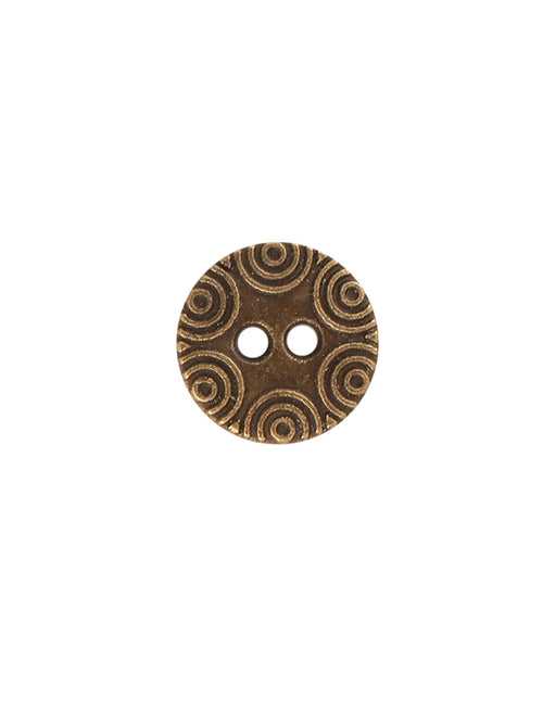 Decorative Round Shape 2-Hole Metal Button