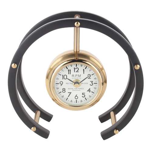 Luna Serenade Table Clock in Golden & Black