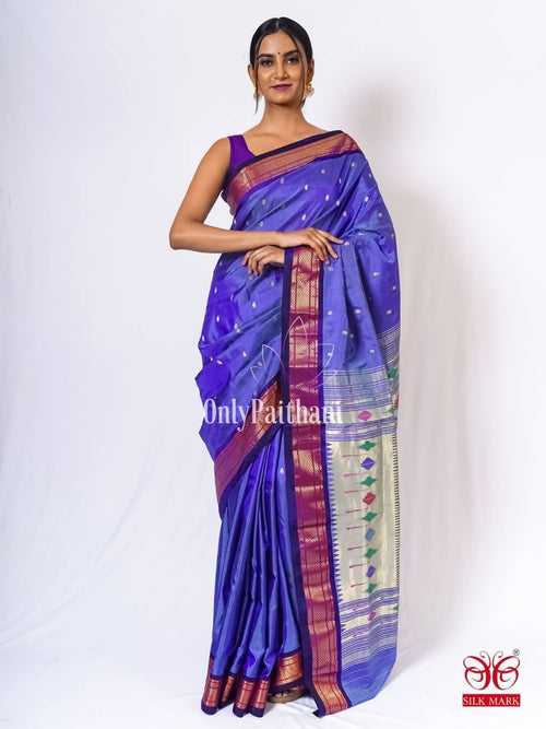 Lavender silk paithani saree