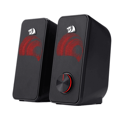 STENTOR GS500 - 2.0 Channel Stereo Desktop Wired Gaming Computer Speaker with Red Backlight