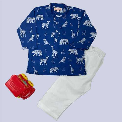 Pajama set for Boys and Girls - Blue Safari