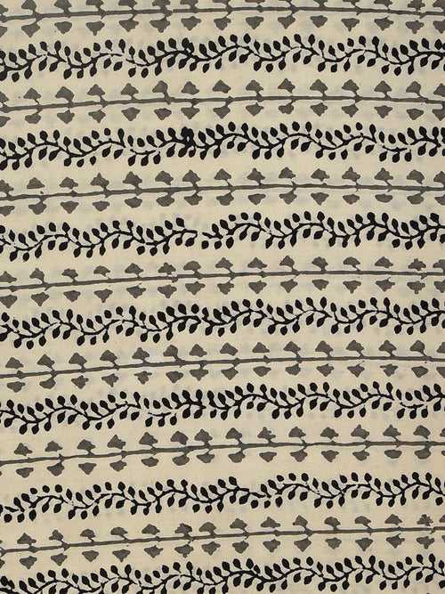 Bagru Grey Natural Dyed Climbers Stripes Pattern Cotton Cambric Fabric