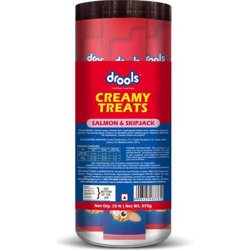 Drools Cat Creamy Treats, Salmon & Skipjack , 375 gm ( Pack of 25)