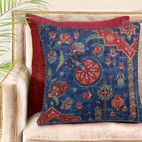 Suzani Kilim Cushion Cover - Blue