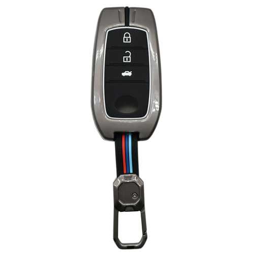 KMH Metal With Silicone Car Key Cover for Toyota Flip Key(3 Button , D5)