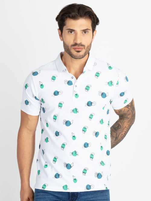 Mens All Over Printed Polo T-Shirt