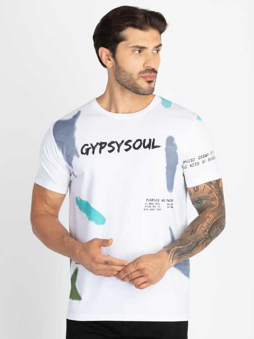 Mens Printed Round Neck T-Shirt