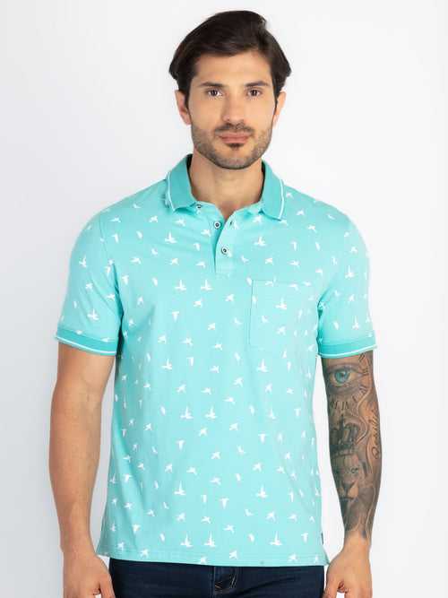 Mens All Over Printed Polo T-Shirt