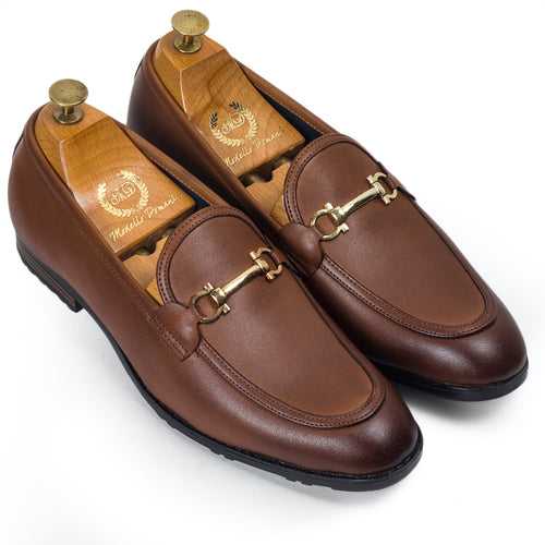 Italian Cut Buckle Slipons (Tan)