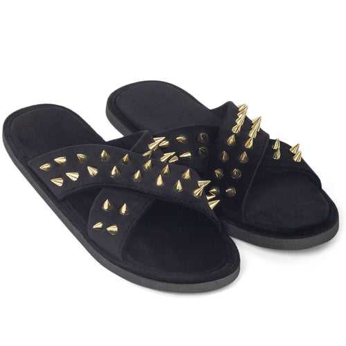 New Roman Golden Spike'd Velvet Domani Slippers Women (Limited Edition)