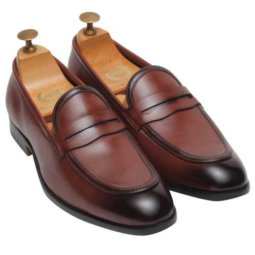 Italian Cut Penny Slipons (Cherry Brown)