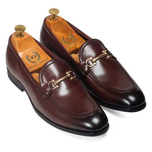 Italian Cut Buckle Slipons (Brown)