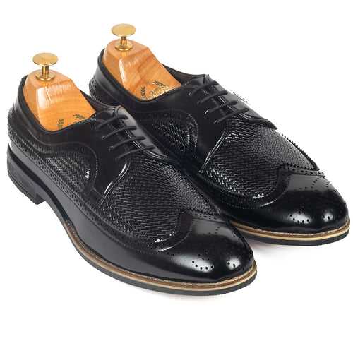 Mesh Lace Up Brogues (Black)