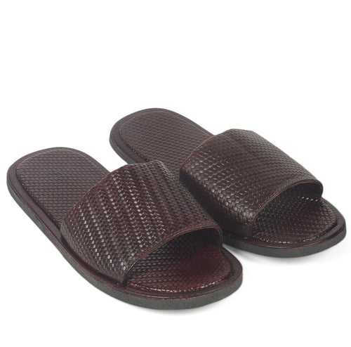 3D Textured Domani Slippers Men (Brown)